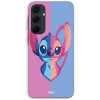 Maniacase Coque Pour Samsung galaxy A55 Stitch et Angel bleu et rose