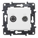 Legrand 398318 – TV-R/SAT-stopcontact voor inbouwinstallatie, serie Niloé Step, wit