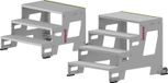 Hymer Industrietraptreden, basismodel met aluminium profieltreden, 0,8 meter tredebreedte, 2 treden