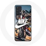 Nike Hoesje voor Samsung Galaxy A13 4G Logo Wit Moto Wheel Maniacase