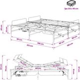 vidaXL Elektrisch Verstelbaar Bed Frame Wit 90 x 213 cm Staal