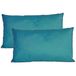 Anna's collection Coussins d'extérieur ou de jardin - 2x - bleu pétrole - 30 x 50 cm - intérieur/extérieur - coussins de siège pour banc de jardin