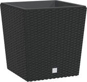 vidaXL Plantenbak met uitneembare bak, rattan-look, 21/32 L, PP, antraciet