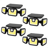 AKTIVE 85495 Led-zonnelampen, 350 lumen, bewegingsmelder, 3 verlichtingsmodi, 100 COB-leds, detectie 3-5 m, hoek 270°, gebruiksduur 8-10 uur, IP44, eenvoudige installatie