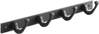 SOTECH Blackline FORTE-haakrail 345 mm met 4 haken zwart wandkapstok Garderoberail