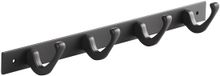 SOTECH Blackline FORTE-haakrail 345 mm met 4 haken zwart wandkapstok Garderoberail