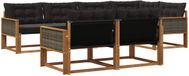 vidaXL Hoek loungeset 7-delig Acacia Hout Naturel et Noir