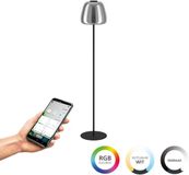 EGLO connect.z Alfero-Z Staande lamp - RGB - Staal|Glas - Zwart|Chroom