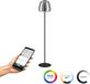 EGLO connect.z Alfero-Z Staande lamp - RGB - Staal|Glas - Zwart|Chroom