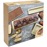 SCRAP COOKING - Set van 3 siliconen vormen voor kerstbomen – vorm, gebruik, zool & recept – kleur: goud – originele kerstdessertset – 1939