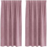 vidaXL - Gordijnen - 2 stuks - Donkerroze - 140 x 175 cm - Fluweel