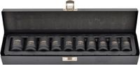 AWTools - Set van Slagmoersleutels 1/2" - 10 Delig - Chroom-Molybdeen - Ergonomische Koffer