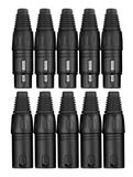 Pronomic XFXMPLUG Black XLR Stekker female/male - 2x 5er Pack, 2x 5 Stuks