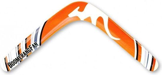 boomerangfan Boemerang Natural - Oranje - Hout - 45 cm