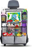 AiQInu Bol Autorugleuningbeschermer en organizer, waterdicht in aparte behuizing, Oxford-doek, autostoelorganizer, achterbench-organizer met veel opbergruimte, rugleuningbescherming voor kinderen (1 stuk)