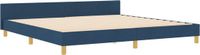 vidaXL Bedframe met hoofdeinde Blauw Stof 200 x 200 cm