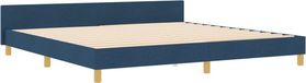 vidaXL Bedframe met hoofdeinde Blauw Stof 200 x 200 cm