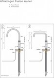 Quooker Fusion Square kokendwaterkraan Rosé Koper - Combi reservoir