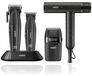 Merkloos Haartrimmer baardtrimmer - 4-in-1 kappersset - Draadloos - Föhn en scheerapparaat - Zwart
