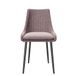 PLAYBOY Set van 2 eetkamerstoelen met geborduurde rugleuning en fluwelen overtrek, antracietgrijs, donkere metalen poten, retrostijl, clubstijl