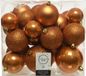 Decoris Kerstballen - 26x st - cognac bruin - 6-8-10 cm - kunststof