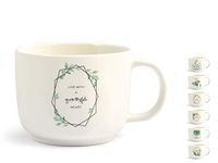 H&H Set 6 Tazze Jumbo New Bone China Decoro Botanic Cc350