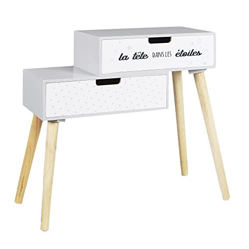 Home Deco Kids Nachtkastje - Hemelgrijs/Zwart - 55x22x51,5 cm