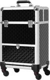 HOMCOM Make-up treinkoffer - aluminium - zwart