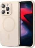 ESR Cloud Soft HaloLock Hoesje Geschikt voor Apple iPhone 15 Pro - Compatibel met MagSafe en HaloLock - Siliconen Back Cover - Magnetische Beschermhoes - Beige