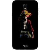 Maniacase Etui Samsung Galaxy J7 2018 One Piece Manga Anime Luffy Zwarte Achtergrond