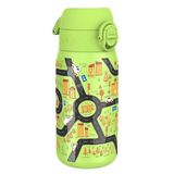 ION8 Lichtgewicht Stalen Kinderwaterfles, 400 ml/13 oz, Zonder Isolatie, Lekvrij, Makkelijk te Openen, Veilige Vergrendeling, Vaatwasserbestendig, Flipdop, Draaggreep, Duurzaam, Wagens