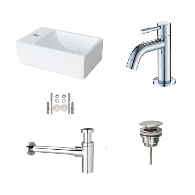 Badkamerplanet Nardo Fonteinset - 30x18.5x9.5 cm - Wit