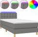 vidaXL Boxspringbed met matras en LED-verlichting, donkergrijs, 100x200 cm, stof