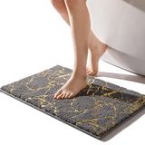 Merkloos / Sans marque QJHOMO Antislip Badmat - Decoratief en Luxe - 40 x 60 cm - Grijs - Zachte Microvezel