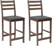 vidaXL Eetstoelen 2 stuks Massief Rubberhout Lichtbruin