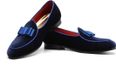 Grappige Bol Man Peas Shoes Gepersonaliseerde Suede Bow Tide Shoes, Maat: 41 (blauw)