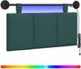vidaXL Hangend hoofdbord Met LED-verlichting Donkergroen Stof
