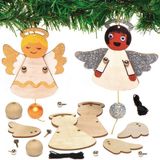 Baker Ross AX386 Houten Decoratiesets Voor Engelenpop - Pakket Van 4
