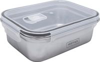 Nerthus FIH 1514 rechthoekige roestvrij stalen lunchbox 800 ml hermetisch magnetronbestendig ideaal voor werk kantoor