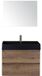 BES LED Maxx XL Badmeubelset 80 cm - Tabacco - Wastafel Kube Zwart 1 Kraangat met Spiegel