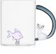 Ichendorf Milano Tasse ou Mug - Poisson Rose & Chat Blanc - Tabby Cat - Boîte Cadeau