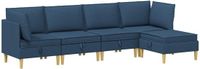 vidaXL Modulaire bankset met opslag 5-delig Blauw Stof