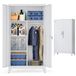 Songmics Armoire multifonctionnelle avec 2 portes - 5 compartiments - 80 x 40 x 165 cm - Gris mat