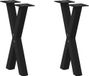 Pieds de table basse 2 pièces en forme de X 38x(42-43) cm acier noir