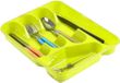 Plasticforte bestekbak - 2 stuks - lime groen - 5 vakken