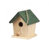 Fornord Mijn tuin vogelhuisje van natuurlijk hout, met touw, 13 x 14 x 16 cm