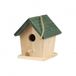 Fornord Mijn tuin vogelhuisje van natuurlijk hout, met touw, 13 x 14 x 16 cm