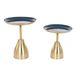 Fijalo Item International Bijzettafel - set van 2 - goud / blauw - metaal - 48 cm
