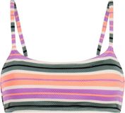 Protest MIXElif Bralette bikini top Dames - Jelly Purple - Gestreept - Mouwloos - Haak- en oogsluiting - 95% polyester / 5% elastaan - XL