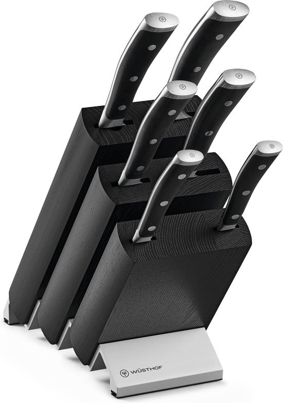 Wusthof Classic Ikon Messenblok 7-Delig - Zwart - RVS